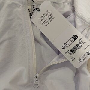 Alo White Cropped 1/4 zip alumni pullover